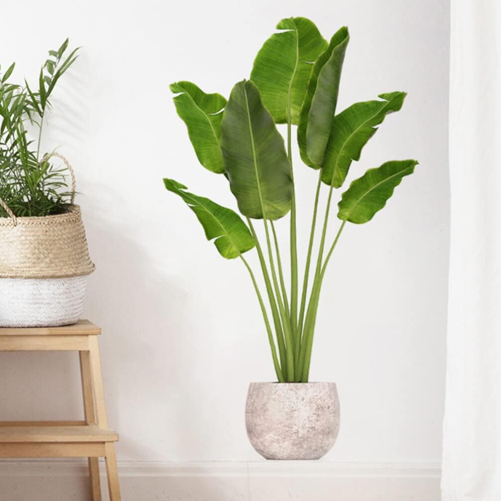 VOSAREA Green Plant Wall Decal Peel and Stick – 3D Realistic Potted Plant Wall Sticker – Removable Waterproof Greenery Stickers & Murals for Bedroom Living Room Office (35.37X15.72Inch)