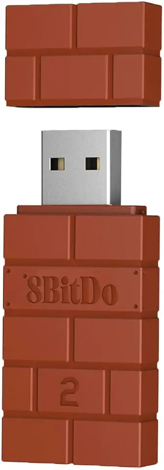 8Bitdo Adaptador 2 controles USB sem fio para Windows, Mac e Raspberry Pi, compatível com Xbox Series X e S, controle Bluetooth Xbox One, PS5/PS4/PS3 (marrom)