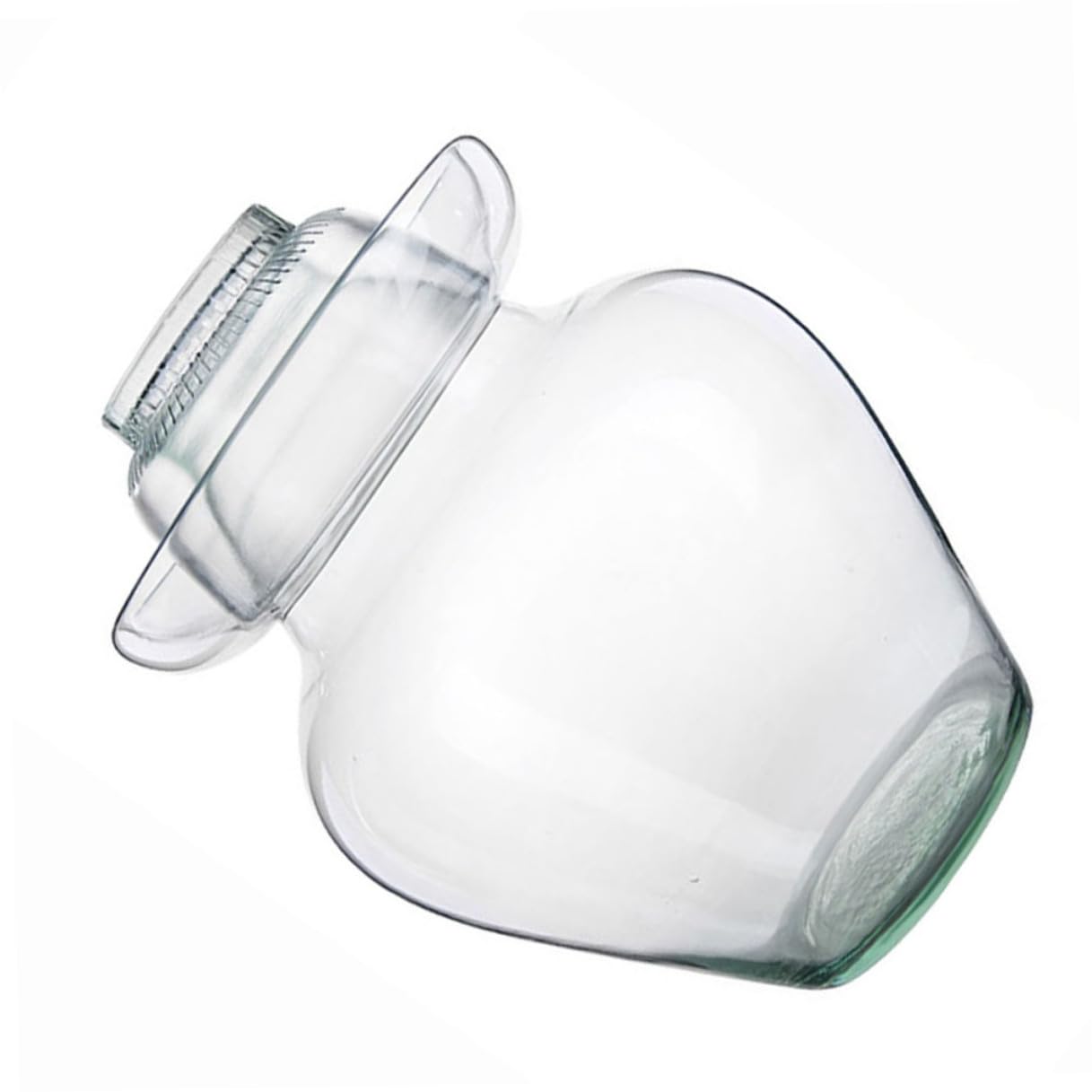 jojofuny Einmachglas für Kimchi und Essiggurken Steinguttopf mit Wasserdichtem Deckel Transparent für Fermentation von Sauerkraut und Anderen Lebensmitteln