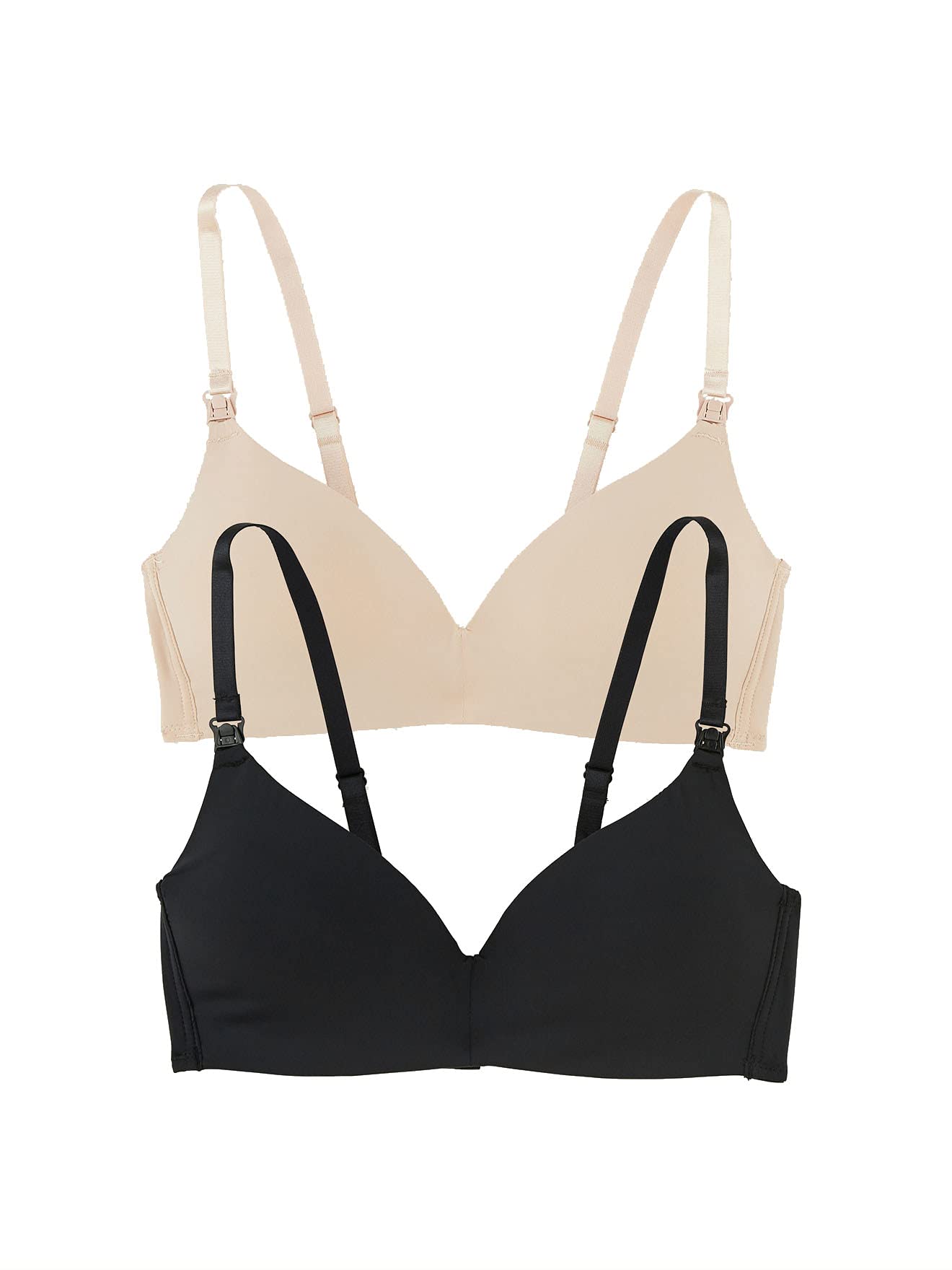 Vertbaudet 2er-Pack Still-BHS aus Mikrofaser Hellbeige+schwarz 75D