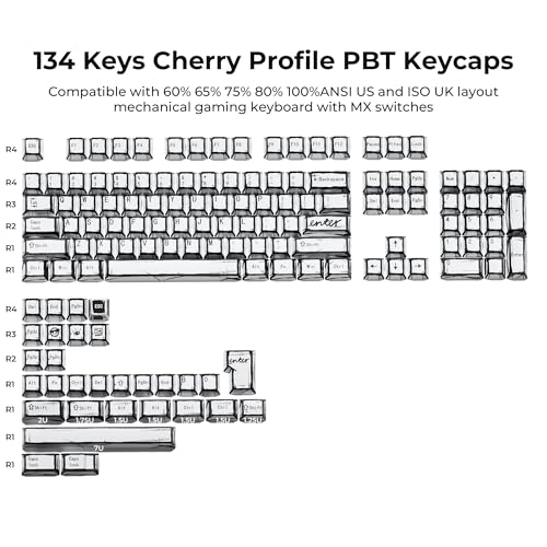 Image of XVX White PBT Keycaps, Cherry Profile Keycap Set, Dye Sublimation Graffiti Keyboard Keycaps Suitable for 60% 65% 75% 80% 100% MX Switches Mechanical Keyboard