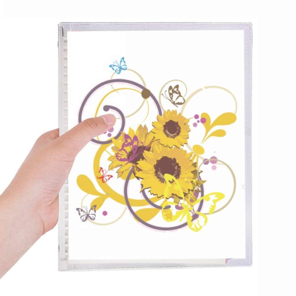 Carnet de notes en spirale rechargeable journal intime fleurs jaunes