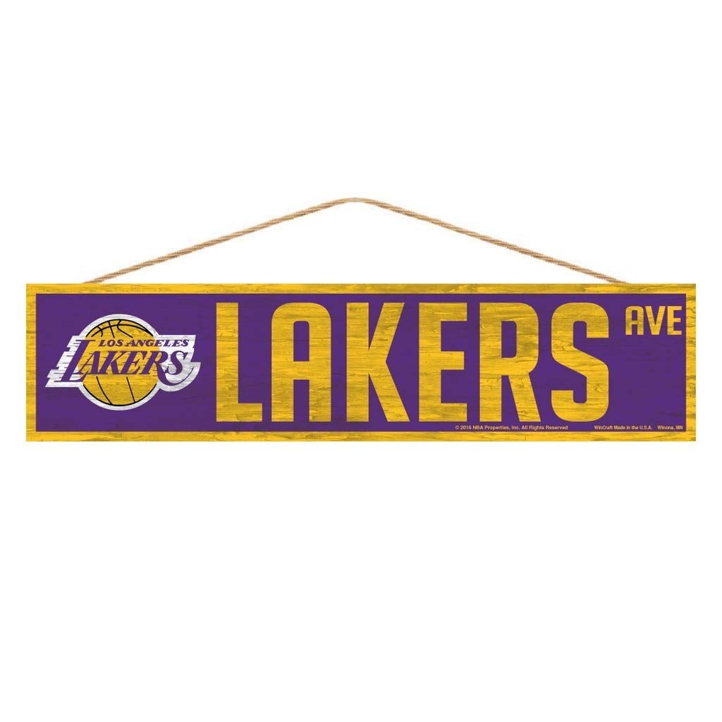 Wincraft NBA Los Angeles Lakers SignWood Avenue Design, Team Color, 4x17