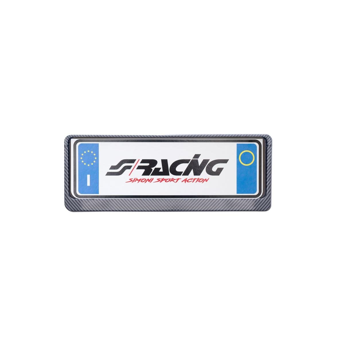 Simoni Racing PTX/ACL Portatarga Universale Anteriore, Supporto Targa Auto Standard EU - Piastra per Targhe Auto, Carbon Look