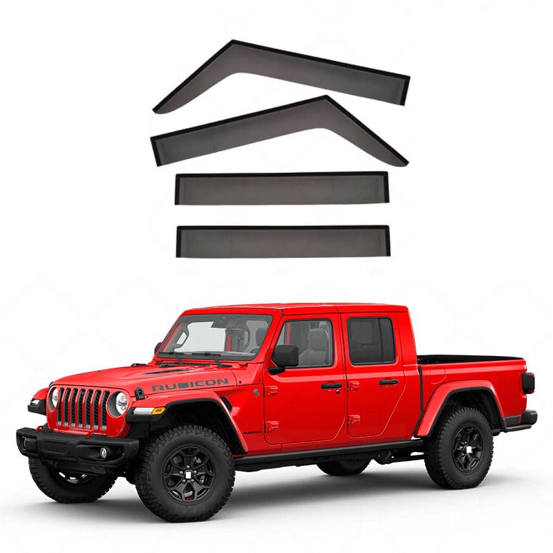 Déflecteurs de vent de voiture pour Jeep Gladiator JT 2019+ 4 pièces