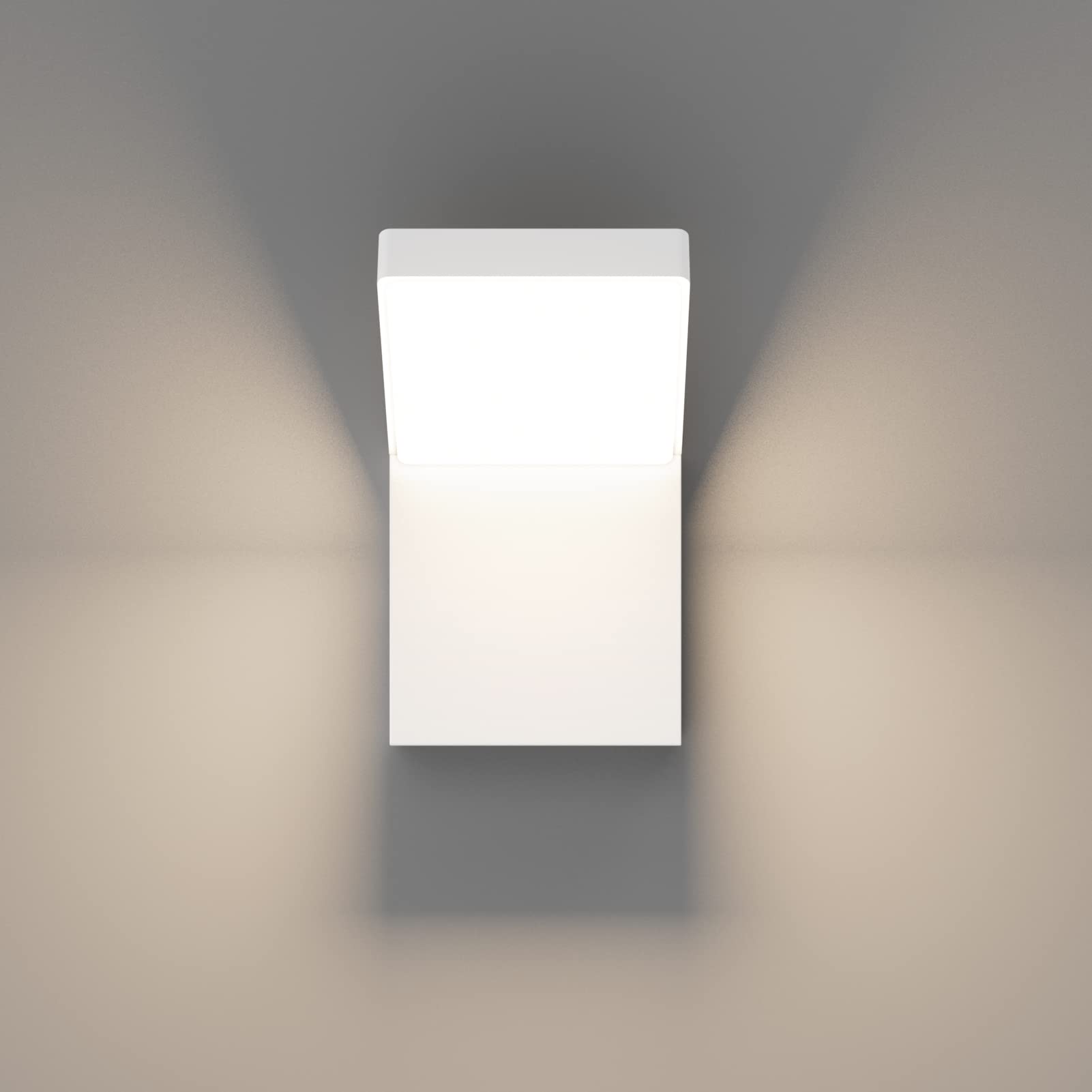 Klighten Applique da Parete LED Esterno Interno 24W IP65, Lampada da Parete Moderno Luci da Parete in Alluminio per Ingresso Terrazza Giardini, Bianco, 1500 Lumen, Bianco Naturale 4000K