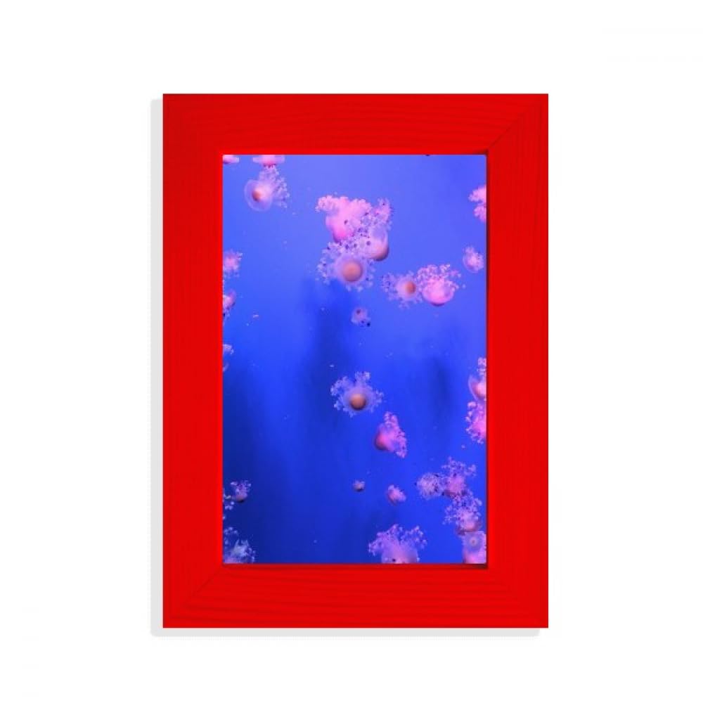 Cadre photo rouge méduse océanique pour amateurs de biologie et nature