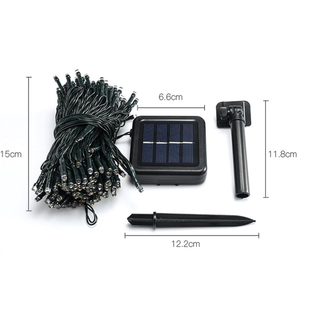 Solar LED Lichterkette 100 Led, 2 Stück, Weiß für Garten
