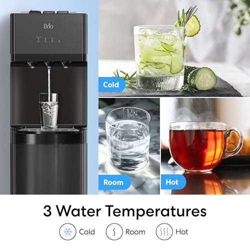 Image of Brio 520 Series No Line Bottom-Loading Water Cooler with Built-in 2 Stage Water Filter Black