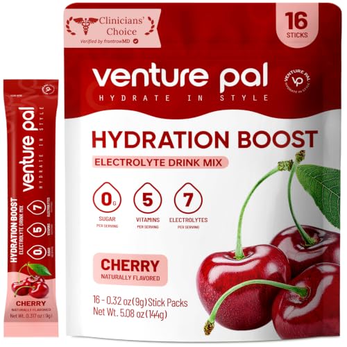 Image of Venture Pal Sugar Free Electrolyte Packet, Liquid Daily IV Hydration Powder | 5 Vitamins & 7 Electrolytes, Instantly Hydration Packets for Sports & Party Recovery, Vegan, Keto Friendly, 16 Sticks