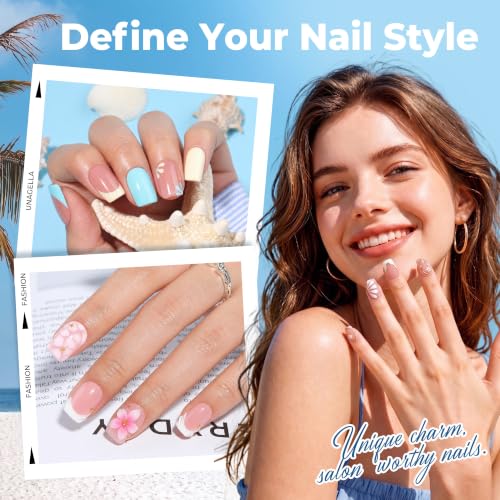 Image of UNA GELLA Short Square Gel Nail Tips 450PCS 15 Sizes Full Cover