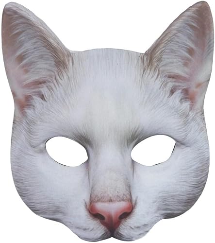 1 máscara de gato de media cara de Halloween para Halloween, Navidad, Pascua, accesorio de fiesta de disfraces (estilo B)
