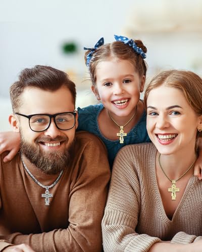 Orthodox Cross Necklace for Men and Women, Antique Silver/Silver/Gold/Gold Silver Tone, Christian Jewelry, Only Pendant/Round Box/Byzantine Chain Match3