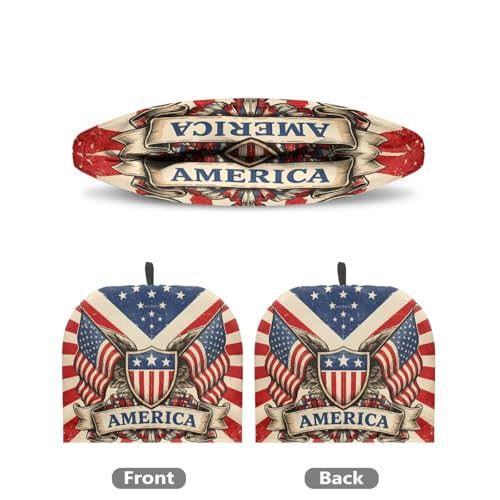 Image of American Flag Print Tea Cozy for Teapot Insulated Large Teapot Warm Tea Kettle Cover Machine Washable Coffee Pot Cloth Covers Kitchen Home Decorations for Party