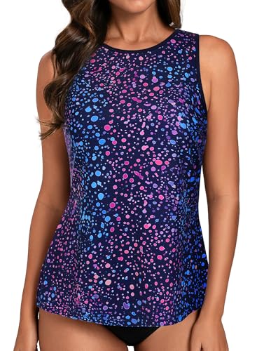 Haut tankini pour femme maillot de bain ventre plat débardeur sport modeste