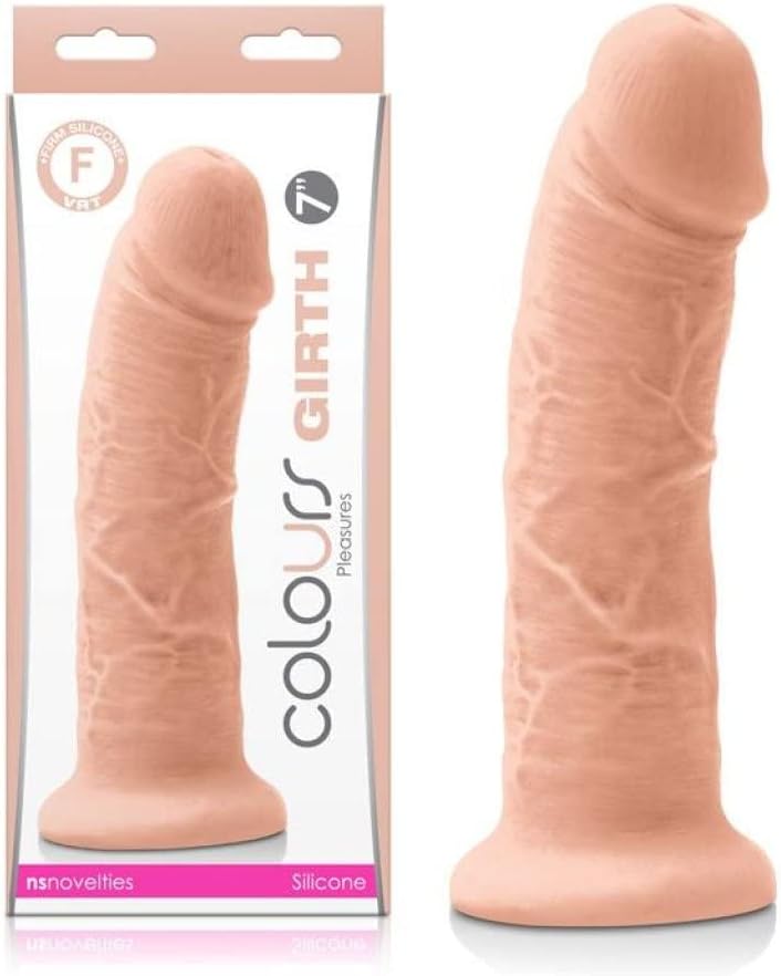 NS Novelties Colours Girth Silicone Dildo 7 Inch - WhiteBeige