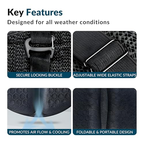 Image of DR. FITZY 3D Honeycomb Silicone Bike Seat Cushion Cover, Shock Absorbing Riding Motorcycle Seat Cushion for Bikes, All Weather Coccyx Gel Seats for Bikes, All Bike Accessories for Long Ride