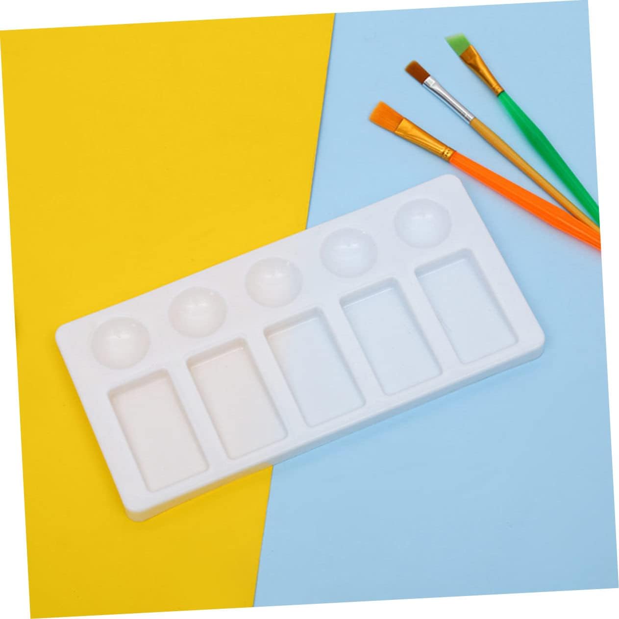 KALLORY 3Pcs Color Mixing Palette Rectangle Paint Tray for Watercolor Pigment Mixing Lightweight Portable for Artists and DIY Crafts