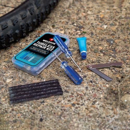 WELDTITE Kit di riparazione pneumatici Tubeless - Include corde di riparazione, raspa e strumenti per occhielli, soluzione per gomma e coltello