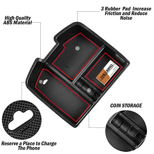 Tacorbo Center Console Organizer Tray For 07-2014 Gmc Sierra 2500 3500 Yukon Xl Silverado 2500 3500 Suburban 1500 Tahoe / 07-13 Gmc Sierra 1500 Chevy Silverado Suburban 2500 Avalanche Accessory - Red #TOP2