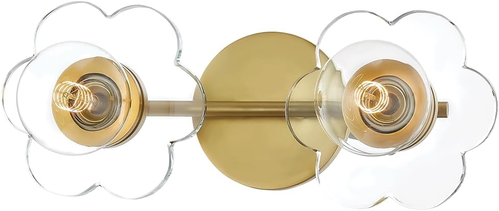 Mitzi H357302-AGB Alexa - 2 Light Bath and Vanity 6 inches Tall and 14.25 inches Wide - Aged Brass
