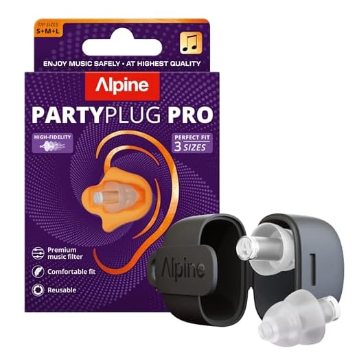 Alpine PartyPlug Pro Tapones de Oídos Hi-Fi para Conciertos, Protección Auditiva Profesional 21dB - Protección Auditiva Esencial para Festivales, Música & Raves - 3 Tamaños S/M/L - Transparente
