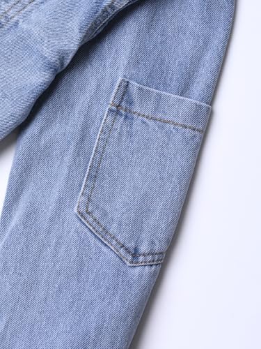 Image of WELAKEN Print Denim Jacket for Girls & Kids II Little Girl's Button Down Crop Jean Jacket Coat