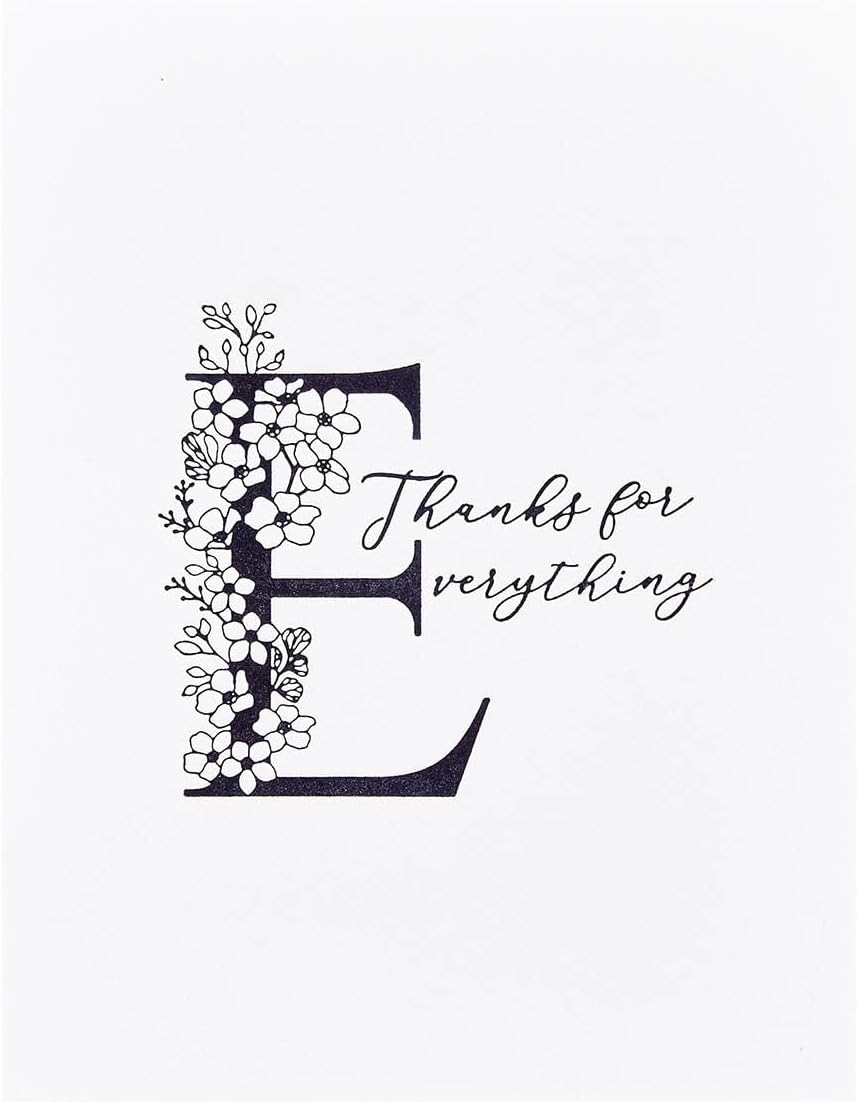 Spellbinders BP-128 Floral E and Sentiment Press Plate from The Every Occasion Floral Alphabet Collection