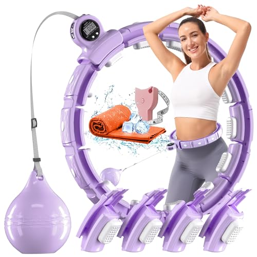 Sonkoloro Smart Weighted Hula Ring Hoops for Adults Weight Loss (Purple-b)