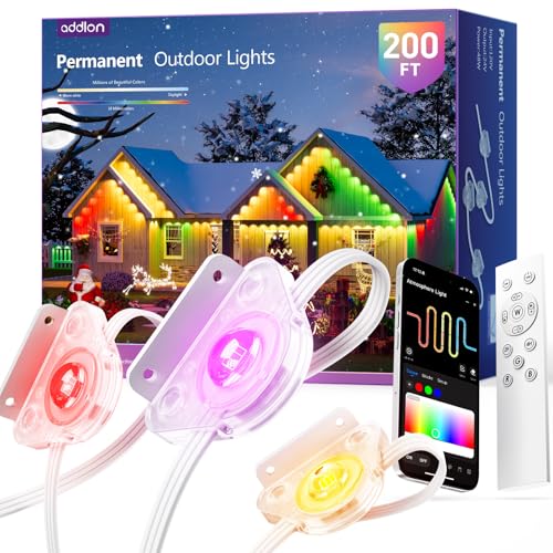 addlon 200FT Permanent Outdoor Lights, Smart RGB LED Lights for