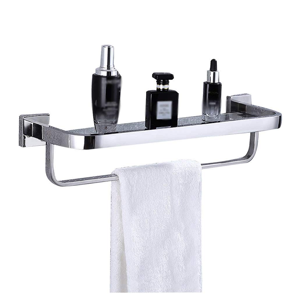 Mensole per Il Bagno， mensola in Vetro per Il Bagno in Acciaio Inossidabile SUS304 con Barra portasciugamani e Barra， Finitura Spazzolata， Resistente alla，