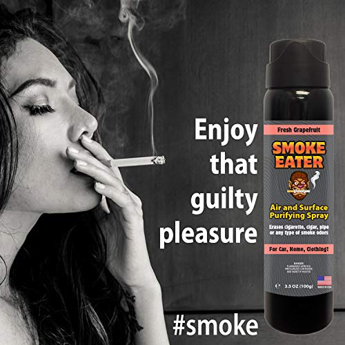 Smoke Eater - Breaks Down Smoke Odor at The Molecular Level - Eliminates Cigarette, Cigar or Pot Smoke On Clothes, in Cars, Homes, and Office - 3.5 oz Travel Bottle (Sea Breze) - Thumbnail 2