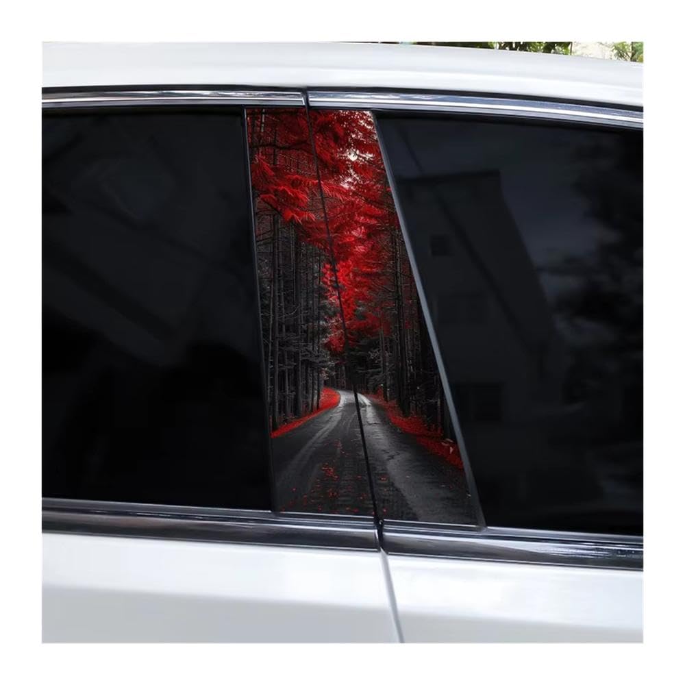 Bertdcx F Green Landscape Stickers Car Window Pillar Stickers Diy Personalized Decorative Stickers Auto Parts(F)