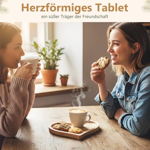 Geiserailie Geschenke für Freundin Beste Freundin Geschenk Herzförmige Holz Tablett mit Gravur Personalisierte Holz Deko Geburtstagsgeschenk Dankeschön Freundschaftsgeschenke