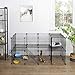 SONGMICS Pet Playpen, Small Animal Playpen, Rabbit Guinea Pig Cage, Zip Ties Included, Metal Wire Apartment-Style Two-Story Pet Premium Villa for Bunnies Puppies, Indoor Use, Black ULPI02H