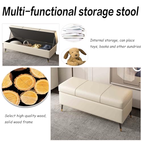 Taburete rectangular para sala de estar con almacenaje decorativo y elegante 5