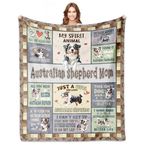 Australian Shepherd Gifts for Women, Australian Shepherd Blankets 60''x50'', Australian