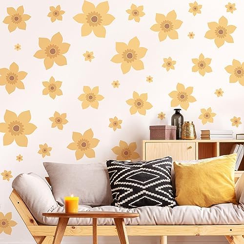 Amazon.com: LiveGallery 4 Sheets of 12x24" DIY Flowers Wall Decor Peel ...