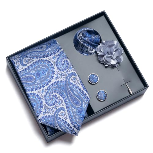 Image of joy alice 70 Colors Ties Set Men Mixed Color Necktie Handkerchief Cufflinks Brooch 3.15 Formal