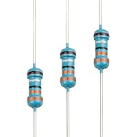 Vista 70 de 100pcs 1 ohm Resistor 1/4w (0.25 W) Resistencia fija de película metálica de tolerancia ±1%, múltiples valores de resistencia opcional