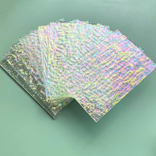 ILLUCKAI Buntglas-Blätter, transparent, strukturiert, 15,2 cm, schillerndes Kathedralenkunstglas zum Basteln, Buntglaszubehör für Buntglas- und Mosaikprojekte, 24 Bögen