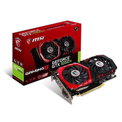 MSI NVIDIA GeForce GTX 1050 Ti Gaming X 4G Grafikkarte (GDDR5, HDMI, DP, DL-DVI-D, Afterburner OC, VR-Ready) schwarz