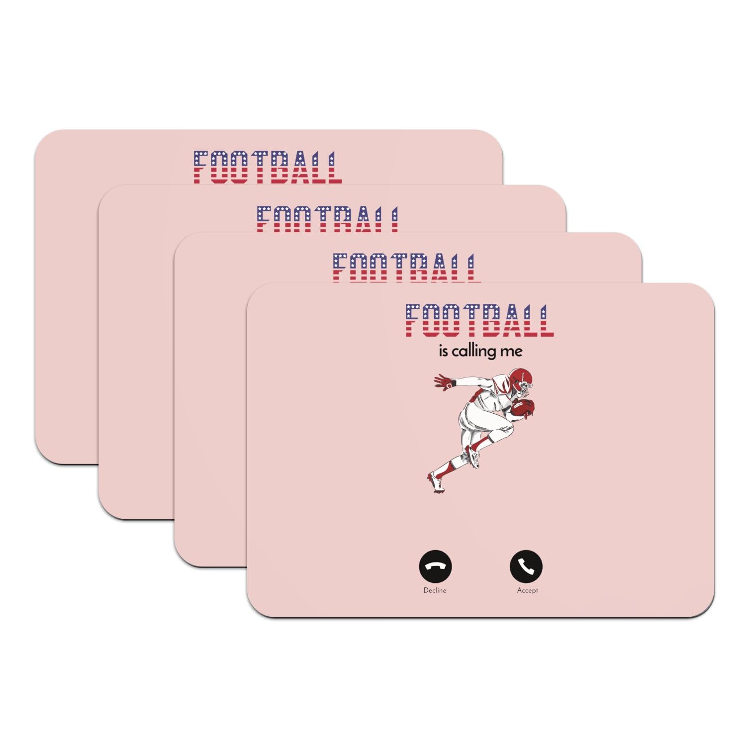 Sets de table rose football antidérapants pour éviter les taches et glissements de vaisselle