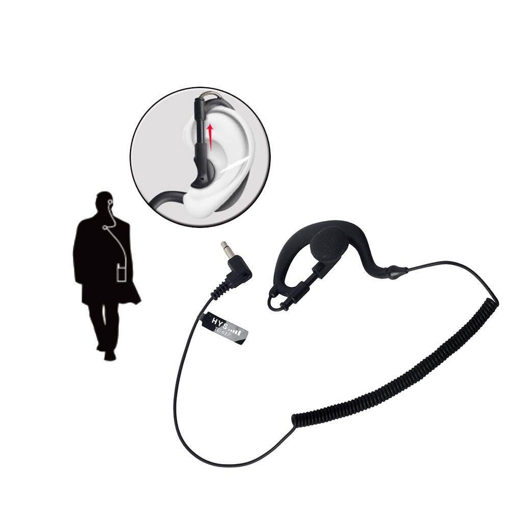 HYS G Forme Oreillette Écouteurs 3,5 mm Écouter Seulement Casque Casque de Sécurité pour Radio Bidirectionnelle Motorola Icom Récepteur (2 PCS.)