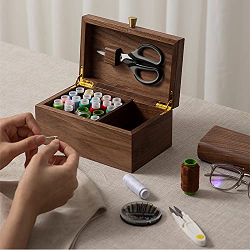 Boîte à couture en bois avec accessoires, le cadeau utile pour débutants et passionnés