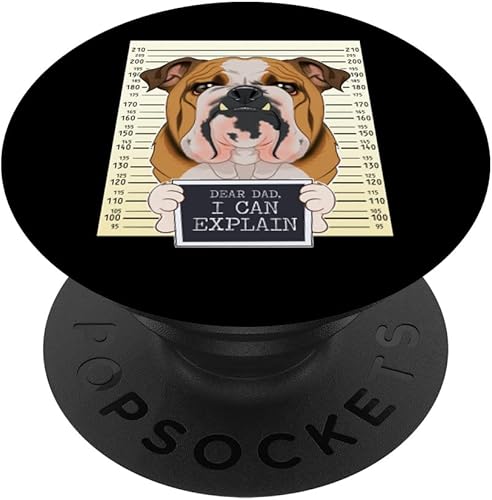 Miniatura 1 de Dear Dad I Can Explain Bulldog Inglés Papá I Bulldog Inglés PopSockets intercambiables PopGrip