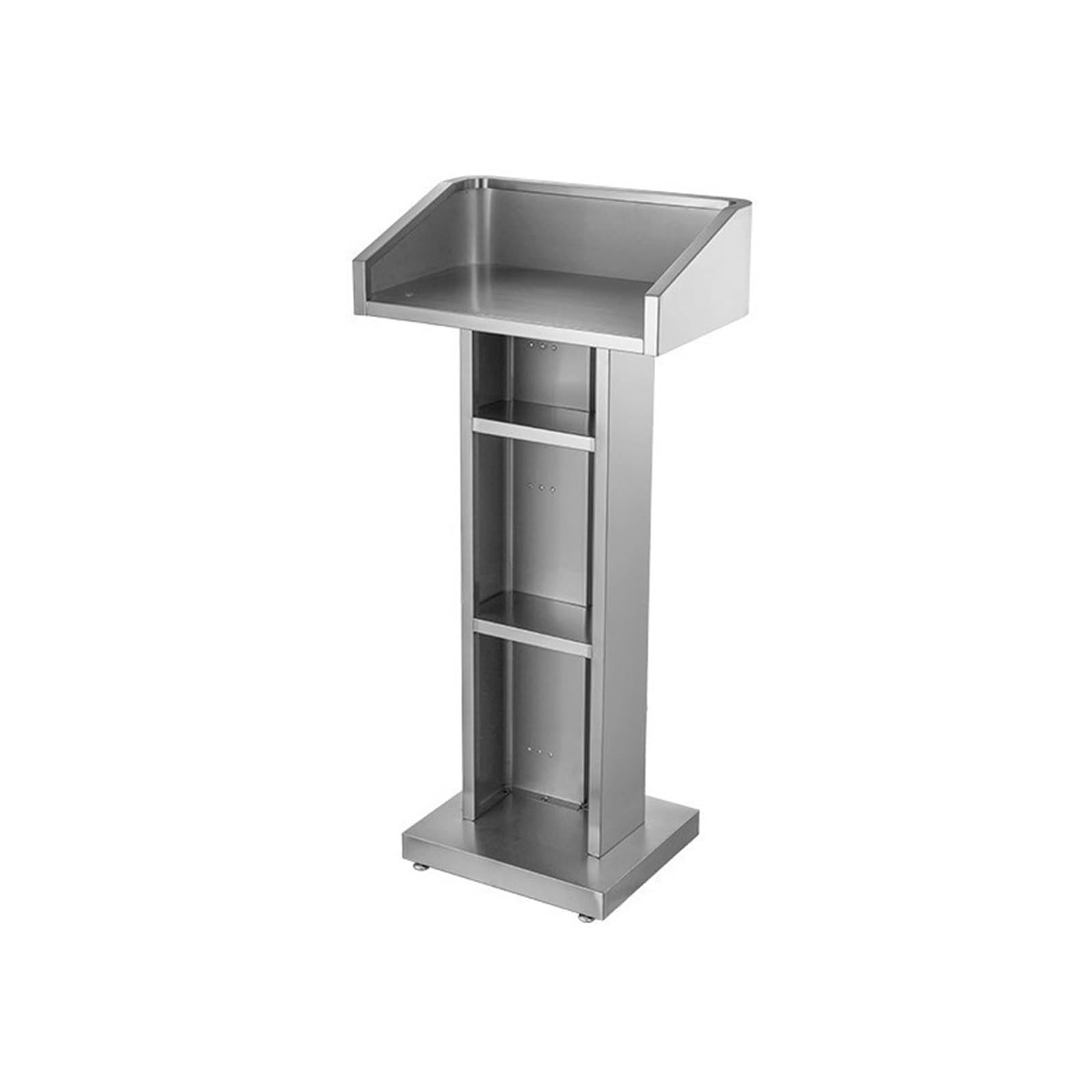 FZL02068LM Speaker Metal Lectern Podium Hotel Reception Desk Check-in Restaurant Pulpit(Silver)