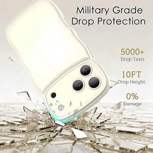BOBULIER Wavy Frame Clear Case for iPhone 11 Pro 5.8", Cute Non-Yellowing Slim Soft TPU Shockproof Phone Case with Curly Wave Edges, Lightweight Protective Cover for Women Girls – White by BOBULIER - Used condition - Image 4