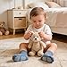 Bearbay 9 Paar Kleinkind Baumwoll-Socken mit Anti-Rutsch-Punkten für Säuglinge, Jungen und Mädchen, einfarbig blau