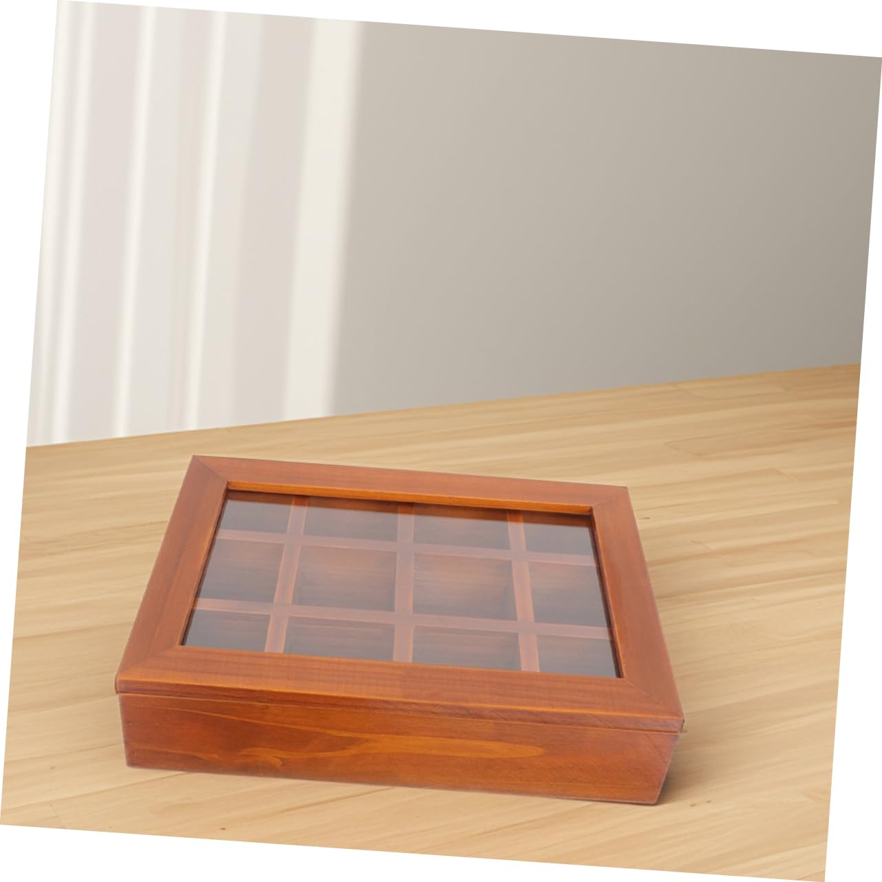 Teebeutel-aufbewahrungsbox Aus Holz Mit Deckel Durchsichtigen Fächern Organisierter Aufbewahrung Für Teebeutel Snacks Und Für Zuhause Und Schreibtisch